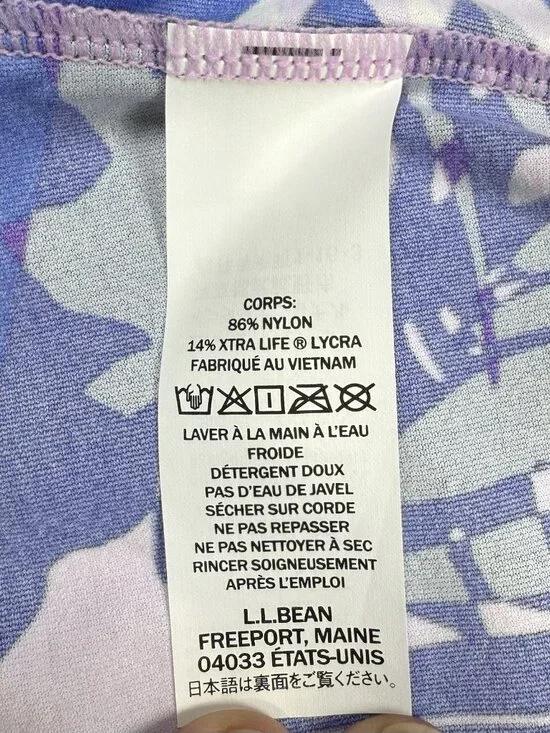 LL Bean Womens SunSmart UPF 50 Long Sleeve Shirt Medium Floral Tropical NWOT - Picture 10 of 10